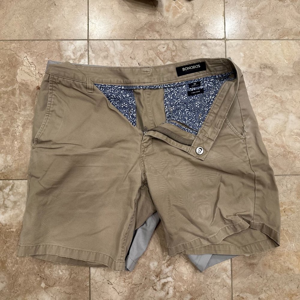 Bonobos Washed Chinos Shorts 7" Inseam 30 Waist